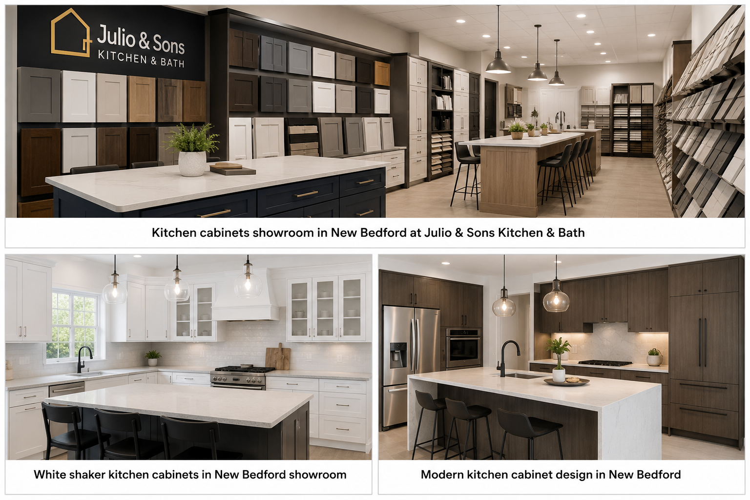 Kitchen cabinet displays and finished cabinet styles